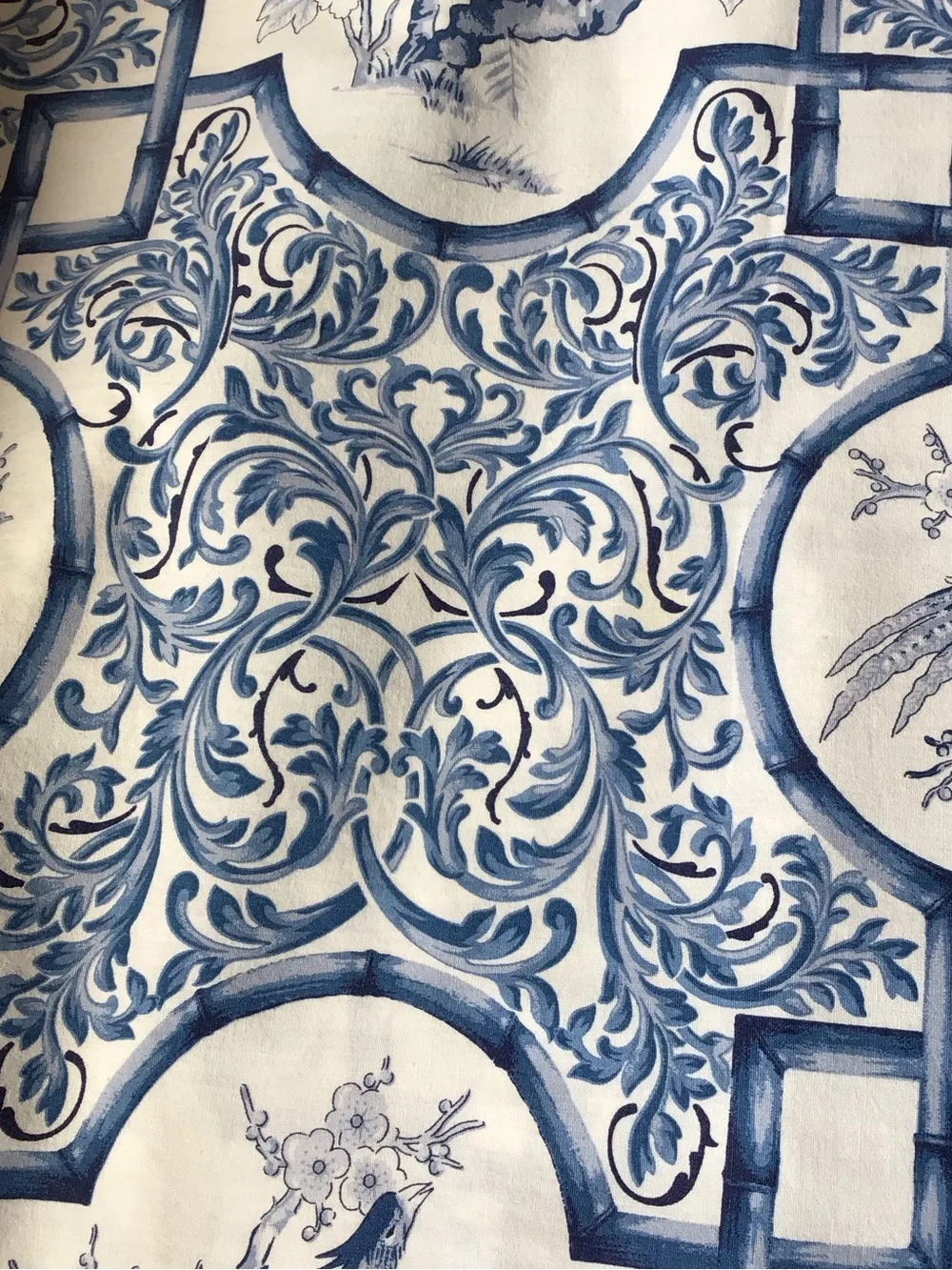 Vintage Ralph Lauren Pheasants Chinoiserie Blue & White Pillow Case - Picture 4 of 6